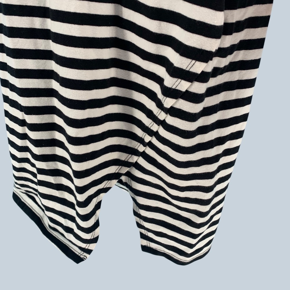 Express Cotton Dress Womens Medium Black White Striped Sheath stretch minimalist - Picture 4 of 6